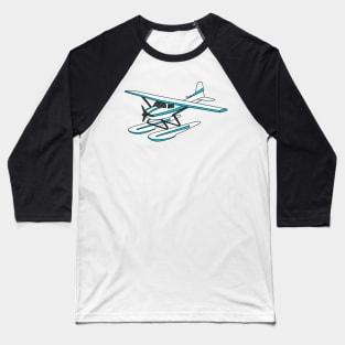 White blue seaplane illustration Baseball T-Shirt